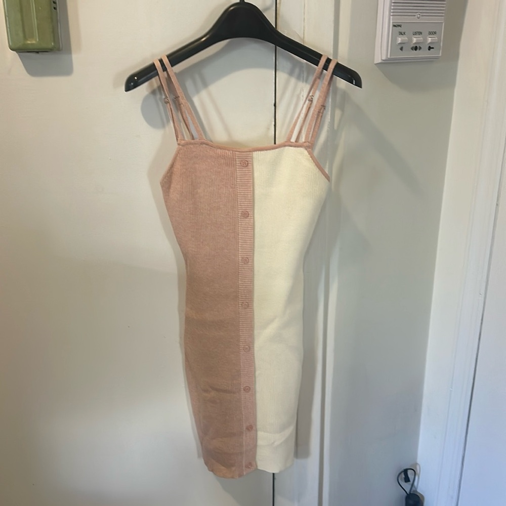 Colorblock boutique bodycon dress, worn once, so fun and unique!